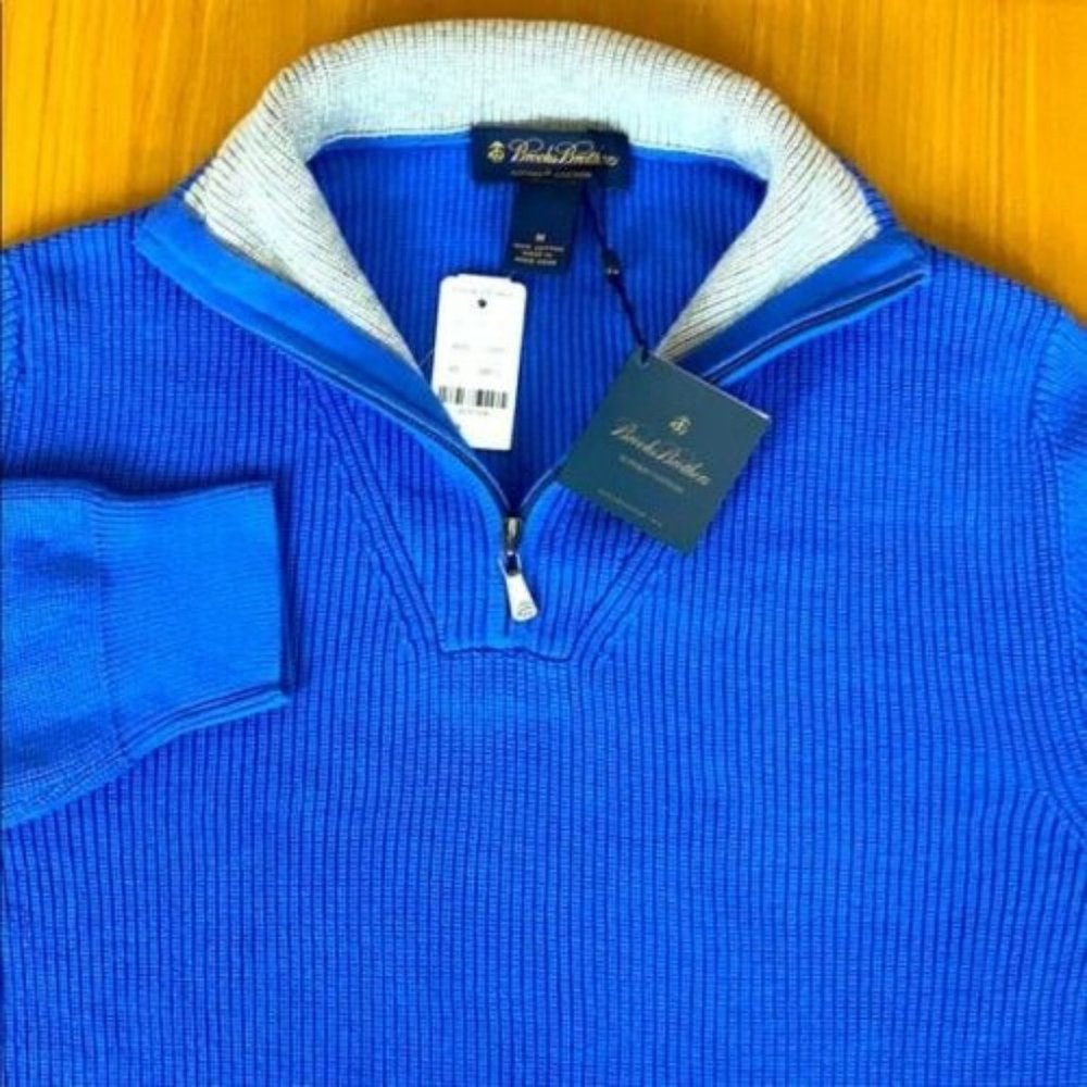 Brooks Brothers Supima Cotton 1/4 Zip Sweater